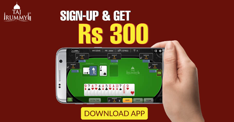Sign-up On Taj Rummy To Get 300 FREE